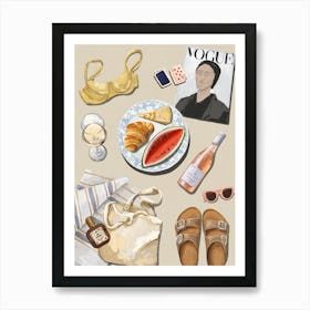 Beach Picnic Poster Art Print