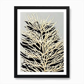 Acropora Nasuta Ii Linocut Art Print