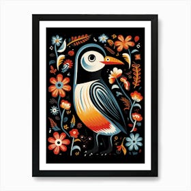 Folk Bird Illustration Penguin 1 Art Print