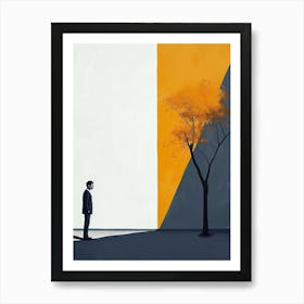 Man And A Tree Art Print