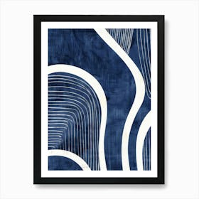 Blue And White Waves 3 Art Print