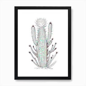 Rat Tail Cactus William Morris Inspired 2 Art Print
