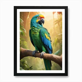 Parrot In The Jungle 1 Art Print