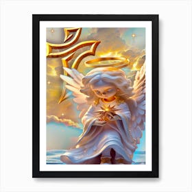 Angel With A Star Art Print