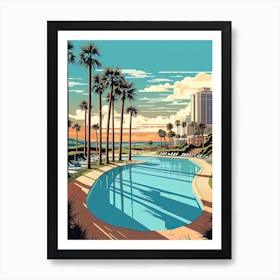 Myrtle Beach South Carolina, Usa, Flat Illustration 1 Art Print