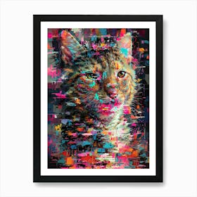 Abstract Cat Painting Art Print