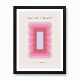 Vintage Wavy Lines Pink And Beige Art Print