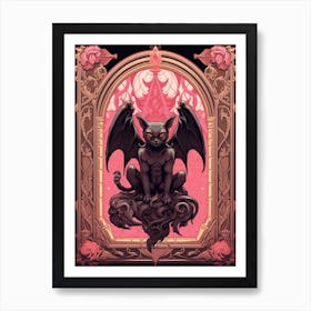 Gargoyle Tarot Pink & Black 3 Art Print