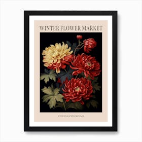 Chrysanthemums 8 Winter Flower Market Poster Art Print