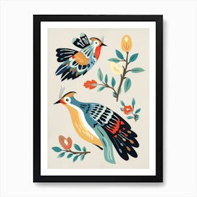 Folk Style Bird Painting Hoopoe 1 Art Print