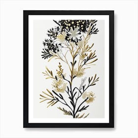 Joshua Tree Pattern Gold And Black (1) Art Print