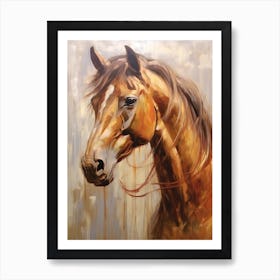 Brown Horse Head Painting Close Up Art Print