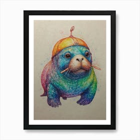 Seal In A Hat Art Print