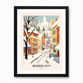 Vintage Winter Travel Poster Quebec City Canada 2 Art Print