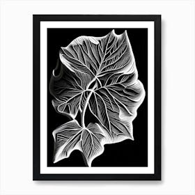 Marshmallow Leaf Linocut 5 Art Print