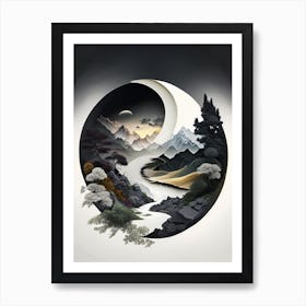 Landscapes 12, Yin and Yang Illustration Art Print