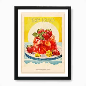 Strawberry Jelly Retro Cookbook Inspired 4 Poster Art Print
