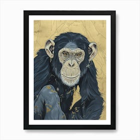 Chimpanzee Precisionist Illustration 1 Affiche