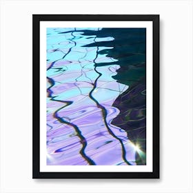 Pastel Blue and Purple Reflections In a swimming pool Art Print