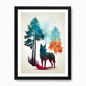 Wolf In The Forest 1 Art Print