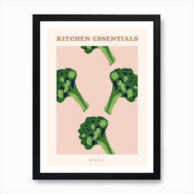 Broccoli Pink & Green Pattern 1 Poster Art Print