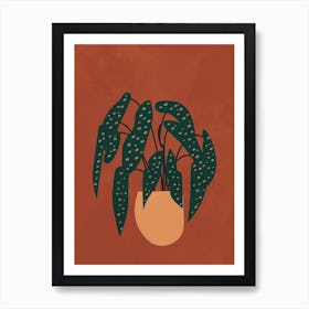 Boho Terracotta Begonia Art Print