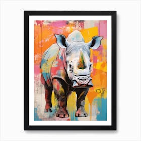 Rhino Pop Art Screen Print Inspired  3 Art Print