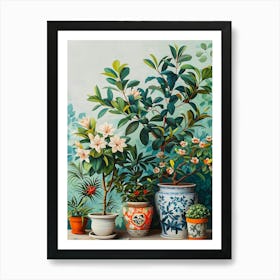 Chinese Potted Plants Art Print