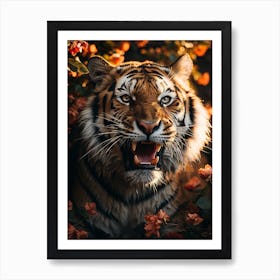 Floral tiger roar Art Print