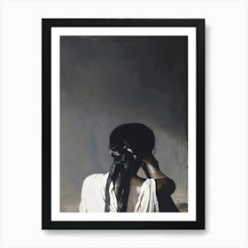 Woman In A White Dress 1 Art Print