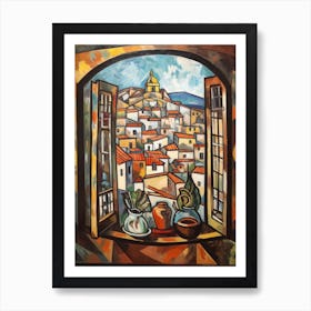 Window View Cape Town Of In The Style Of Cubism 2 Art Print