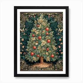 William Morris Style Christmas Tree 18 Art Print