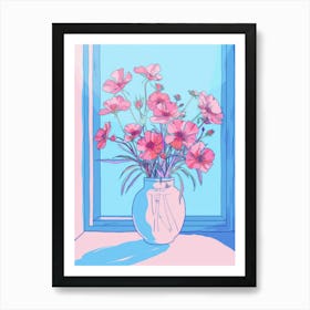 Pink Flowers In A Vase 10 Art Print