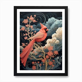 Cardinal 1 Gold Detail Painting Art Print