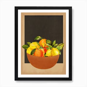Bowl With Oranges And Lemons 1 Art Print