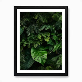 Tropical Leaves Wallpaper Art Print