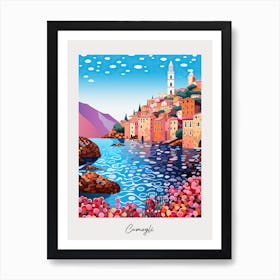 Poster Of Camogli, Italy, Illustration In The Style Of Pop Art 3 Art Print