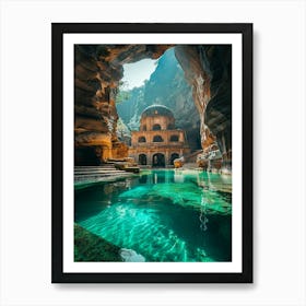 Sandstone Cave In Tibet Art Print