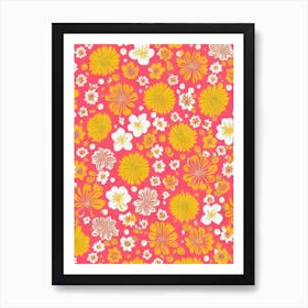 Canterbury Bell Floral Print Warm Tones 1 Flower Art Print