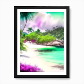 Curieuse Island Seychelles Soft Colours Tropical Destination Art Print