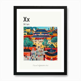 Kids Travel Alphabet  Xian 4 Art Print