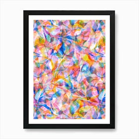 Watercolour Painted Foliage - Rainbow Art Print