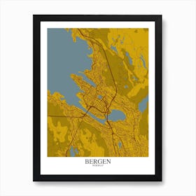 Bergen Yellow Blue Art Print