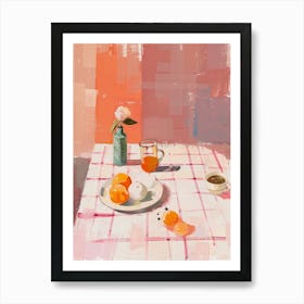 Pink Breakfast Food English Breakfast 4 Art Print