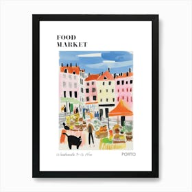 The Food Market In Porto 2 Illustration Poster Art Print