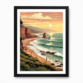 Great Ocean Walk Australia 1 Vintage Travel Illustration Art Print