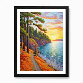 Deception Pass State Park Retro Pop Art 12 Poster