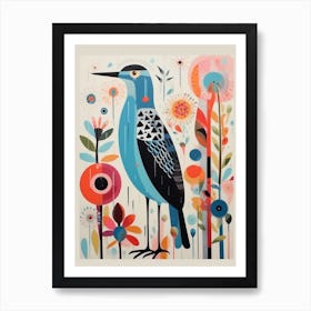 Colourful Scandi Bird Dunlin 1 Art Print