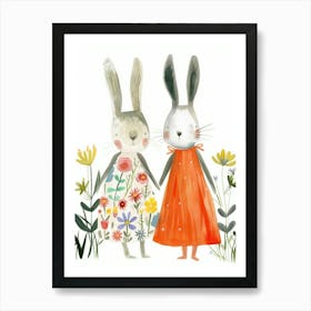 Bunnies In The Garden Art Print