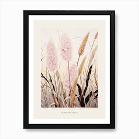 Flower Illustration Fountain Grass 4 Poster Art Print